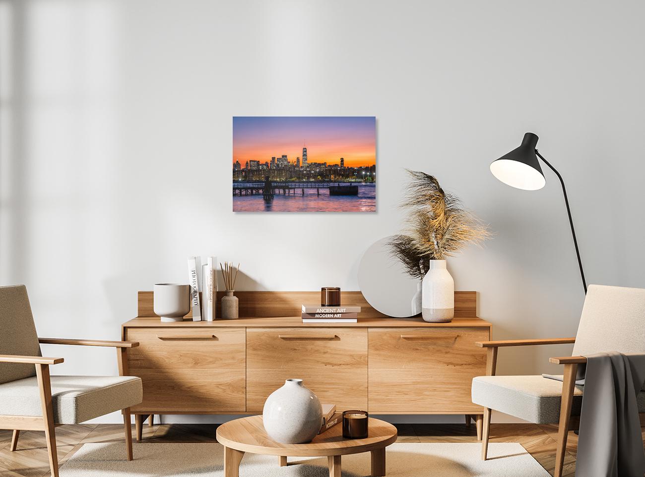 Orange Sunset Color Splash on East River and Lower East Manhattan 2024