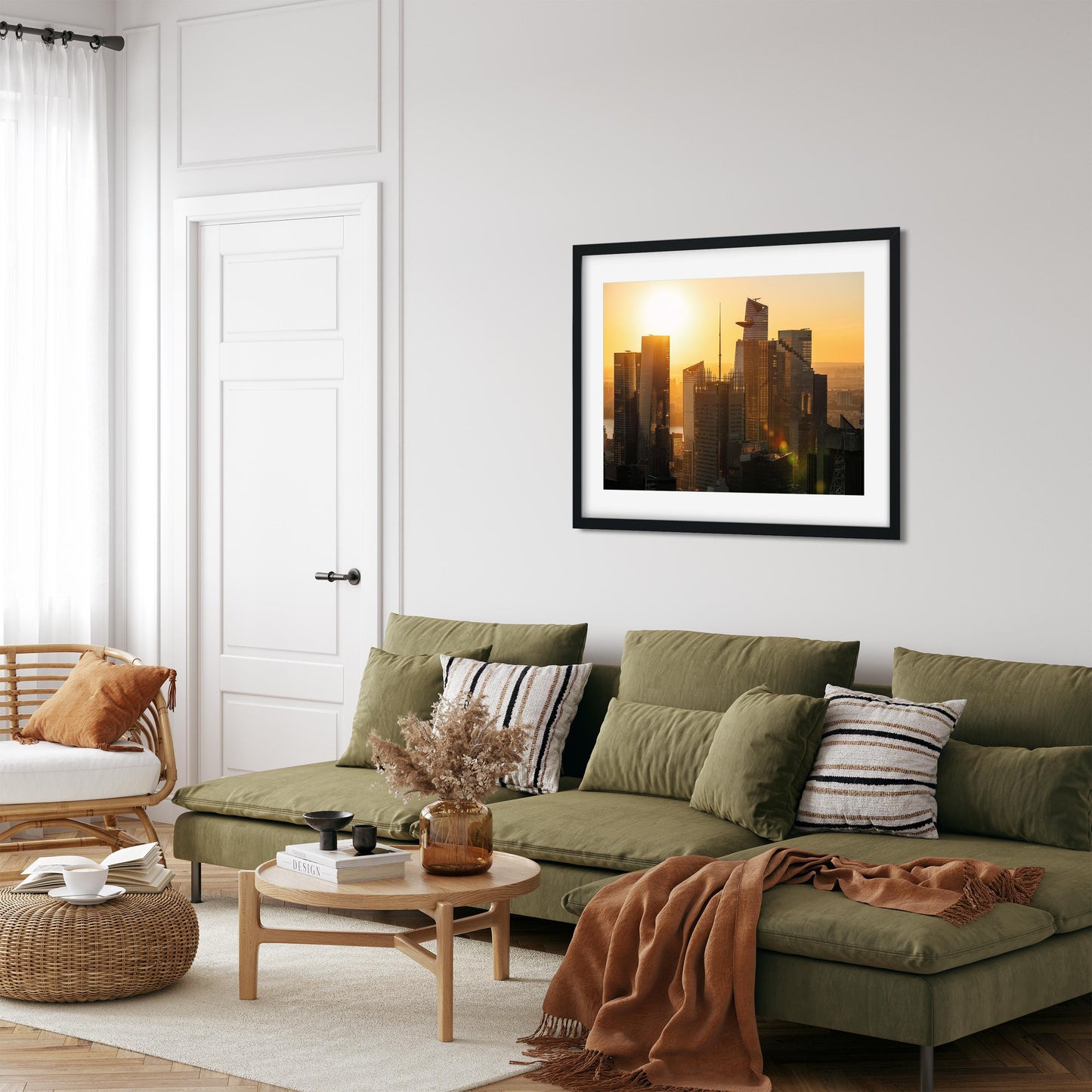 Sunset over skyscrapers of Hudson Yards midtown Manhattan 2023