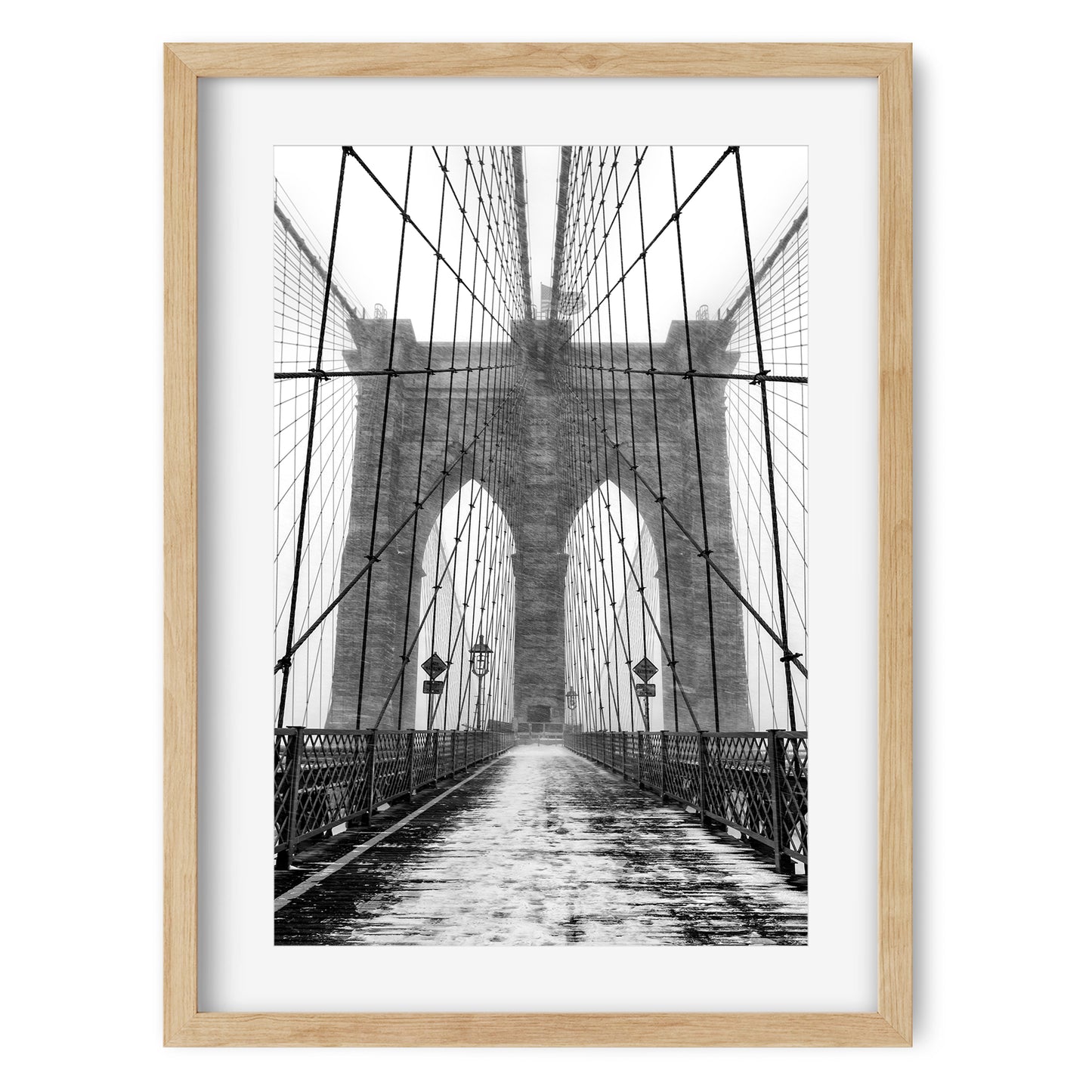 Brooklyn Bridge in blizzard New York City 2016