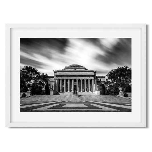 Black and white fine art print of Columbia University Upper Manhattan New York City
