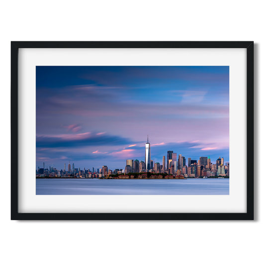 Lower Manhattan and Ellis Island at sunset 2022