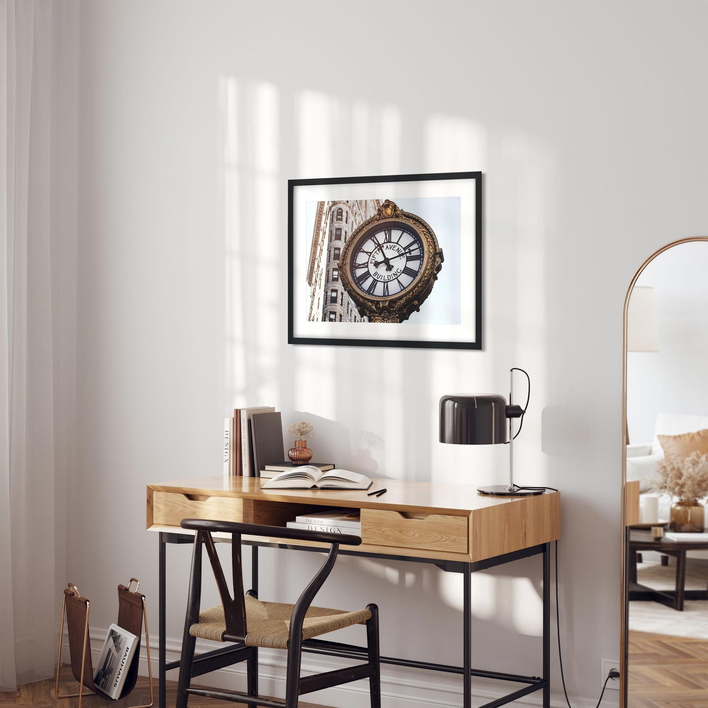 Fine art print of Tiffany Street Clock on 5th Avenue New York City