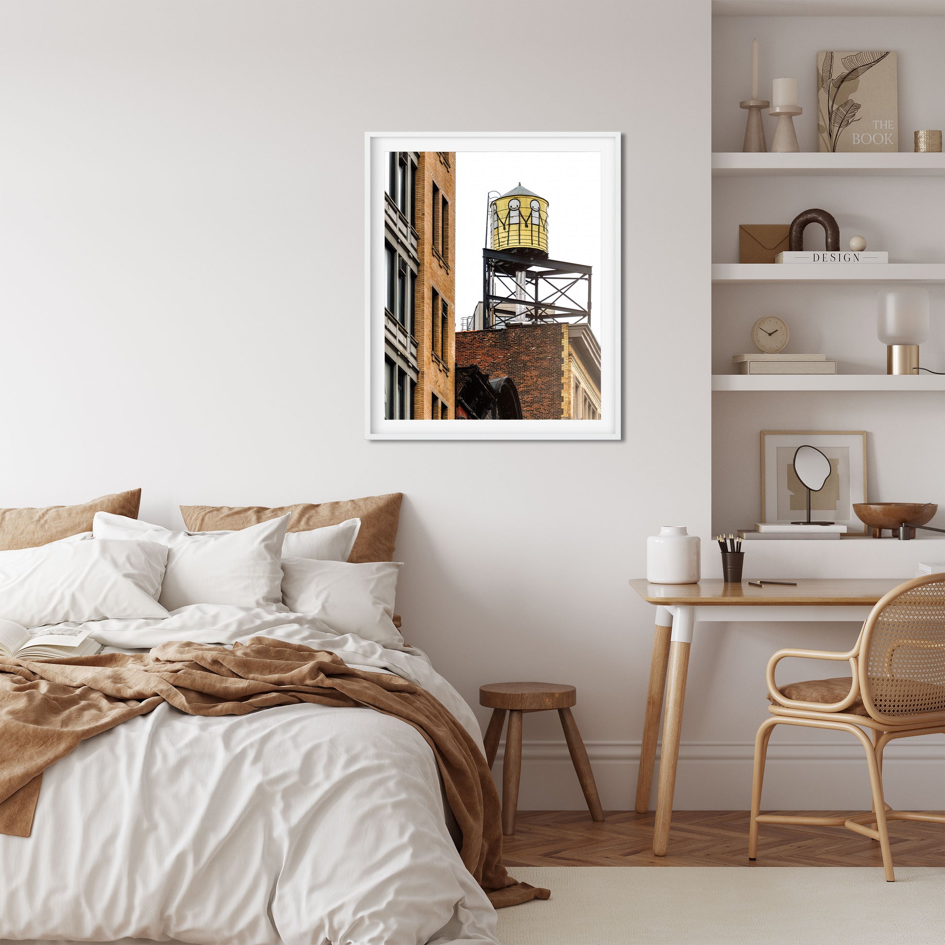 Water Tower painted by STIK in East Village Manhattan New York City