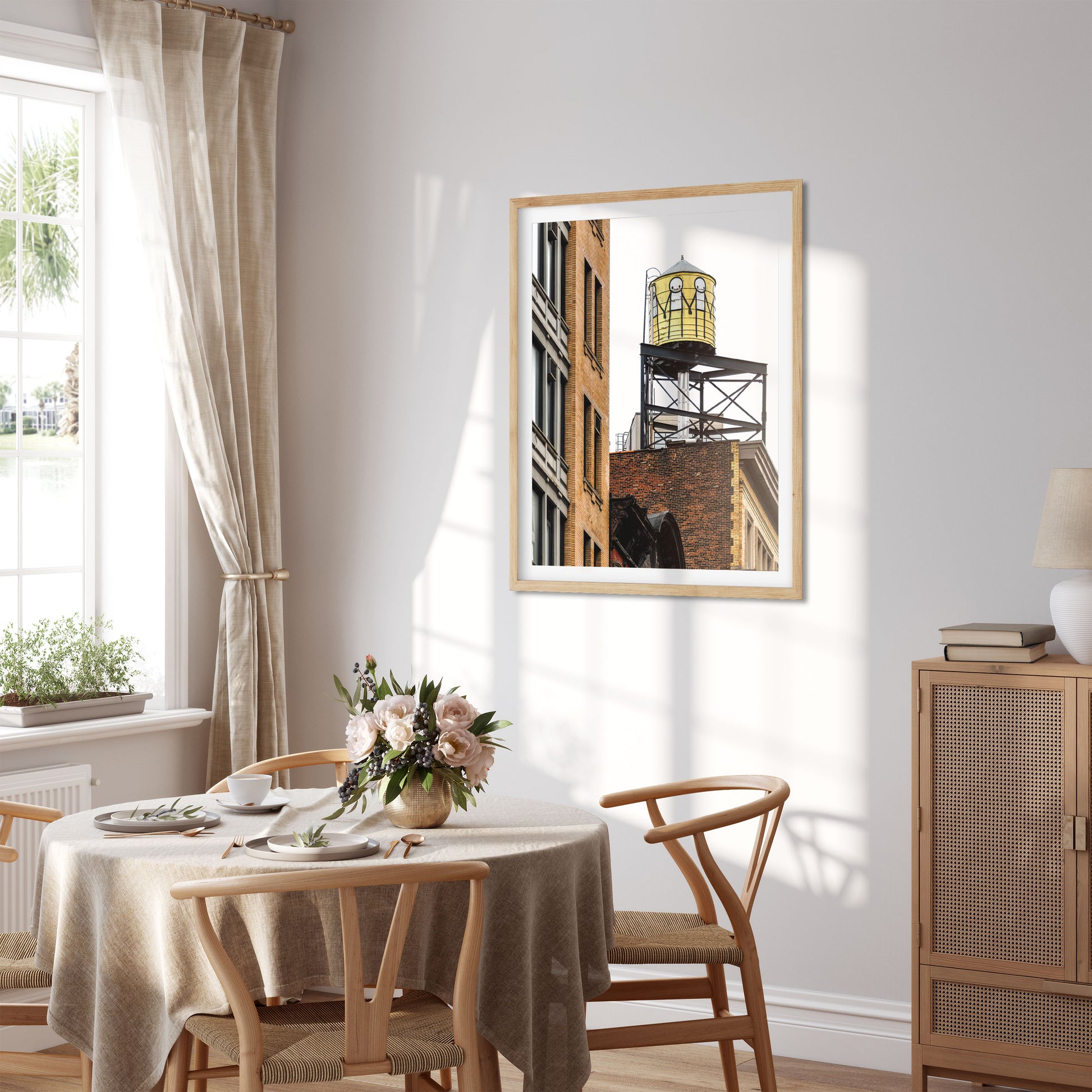 Water Tower painted by STIK in East Village Manhattan New York City