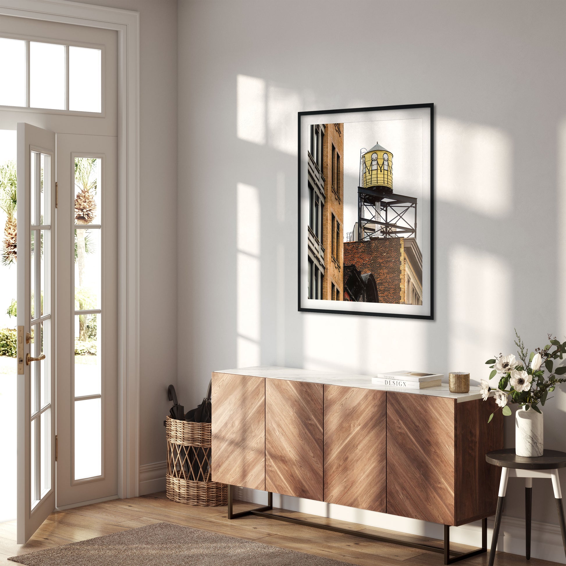 Water Tower painted by STIK in East Village Manhattan New York City