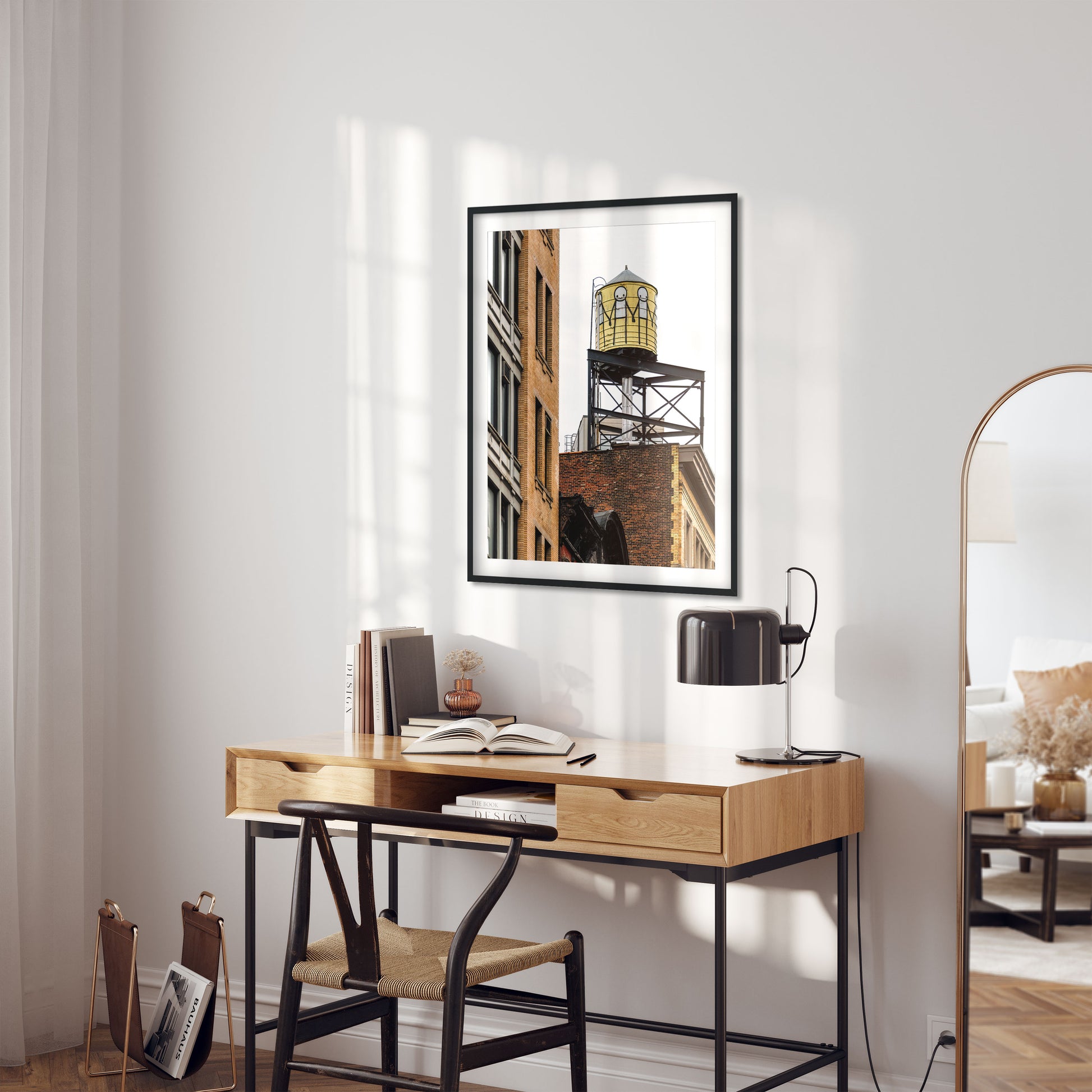 Water Tower painted by STIK in East Village Manhattan New York City