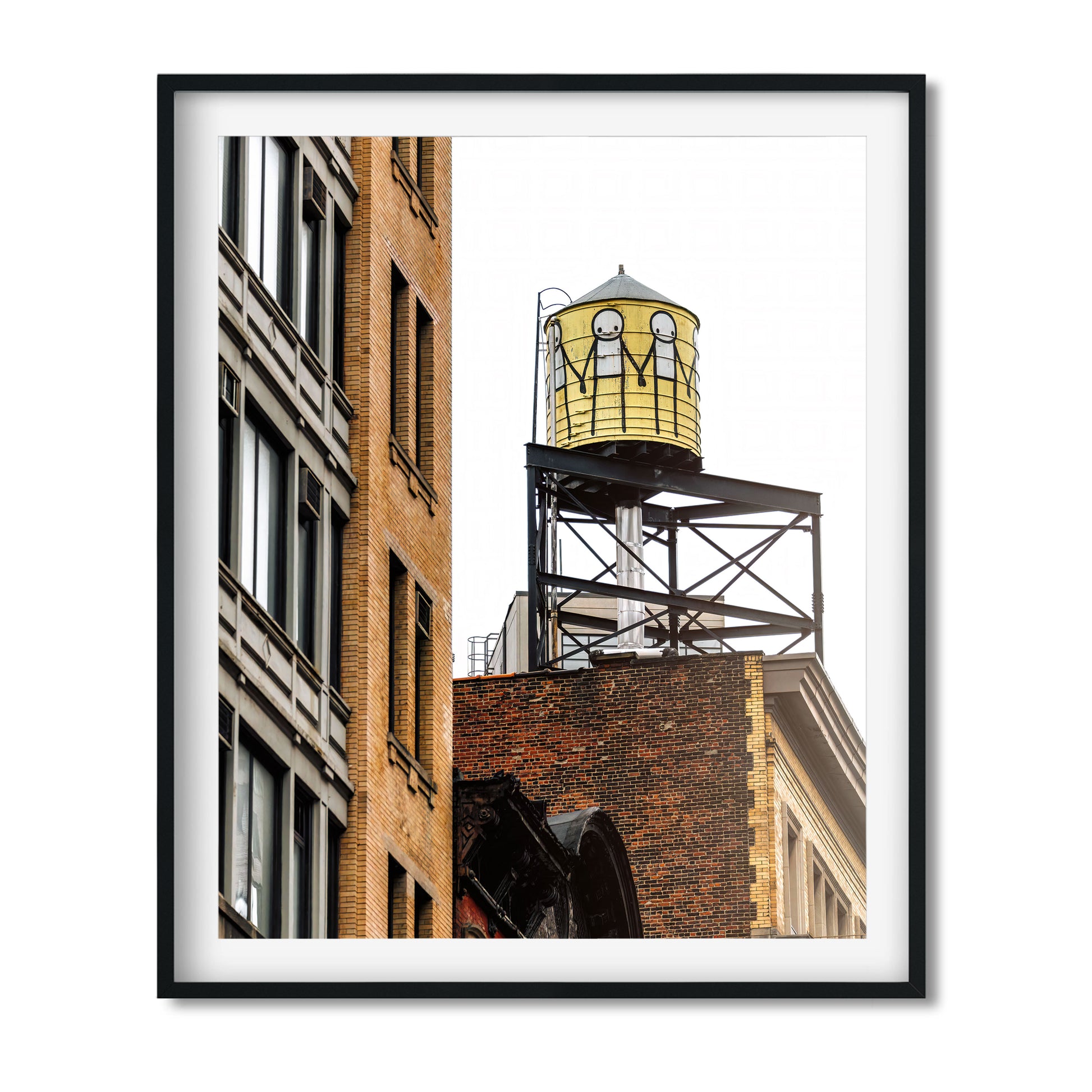Water Tower painted by STIK in East Village Manhattan New York City