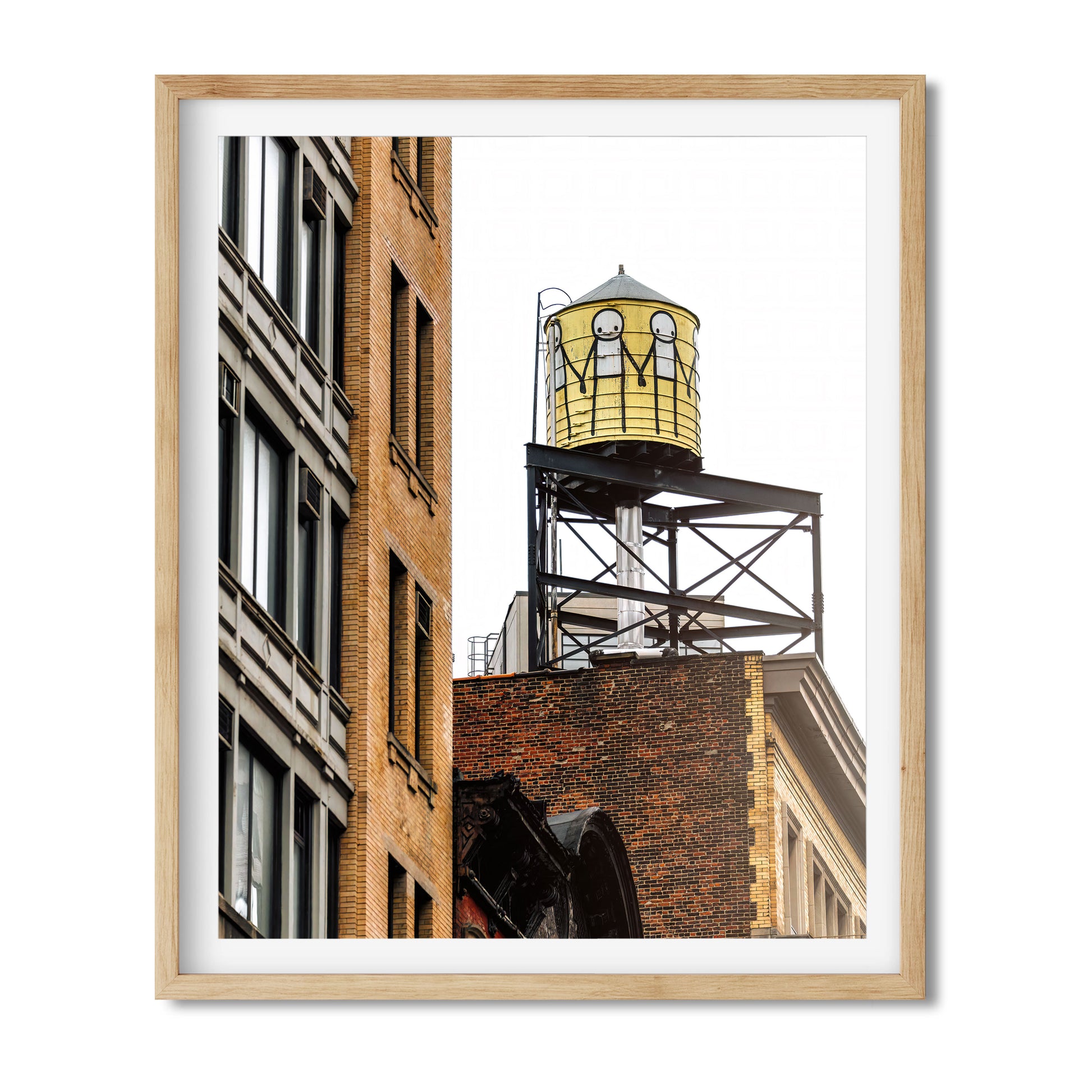 Water Tower painted by STIK in East Village Manhattan New York City