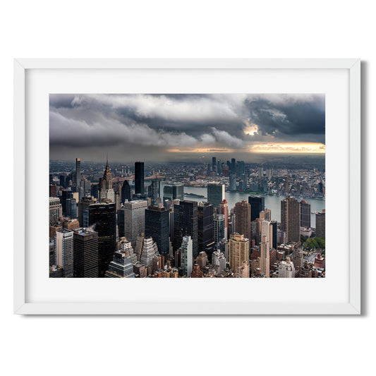 Fine art print of Storm Clouds Move Over Midtown Manhattan and Queens NYC
