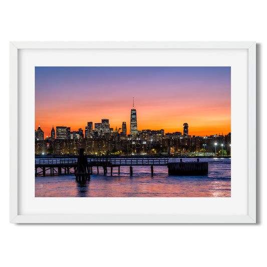 Orange Sunset Color Splash on East River and Lower East Manhattan 2024