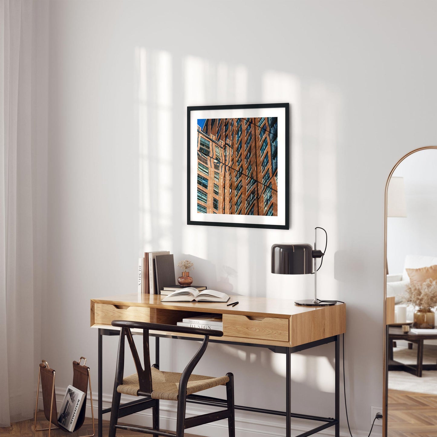 Fine art print of abstract building reflection in High Line Chelsea NYC