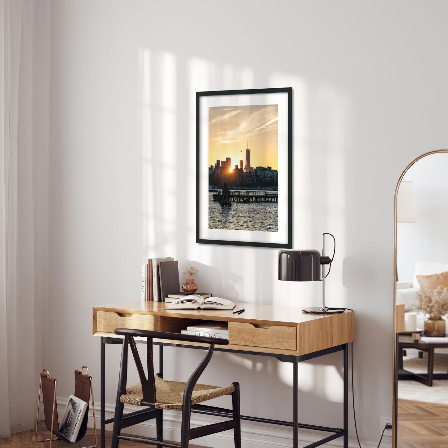 Fine art print of East River Sunset Silhouettes of World Trade Center New York City