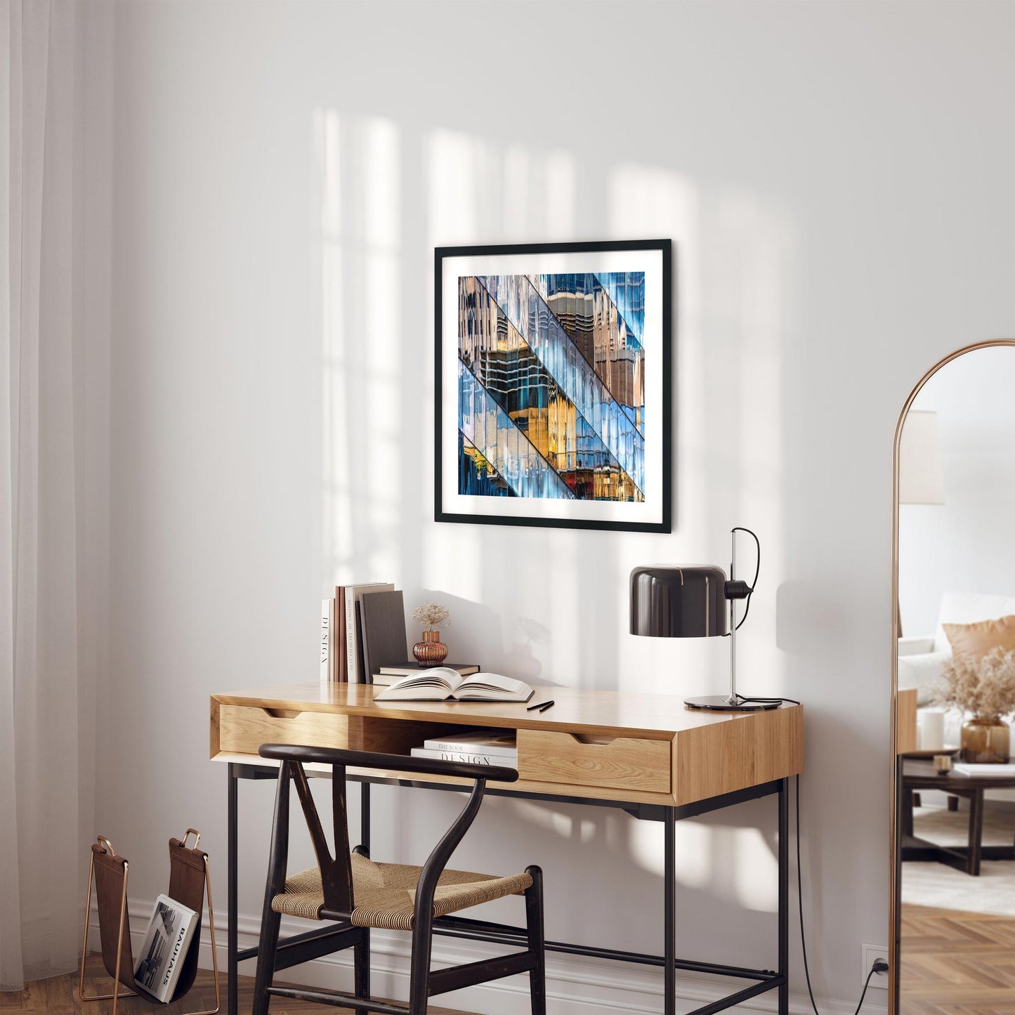 Fine art print of abstract building reflections in Midtown East New York City