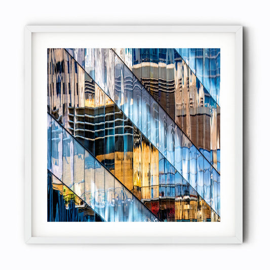 Fine art print of abstract building reflections in Midtown East New York City