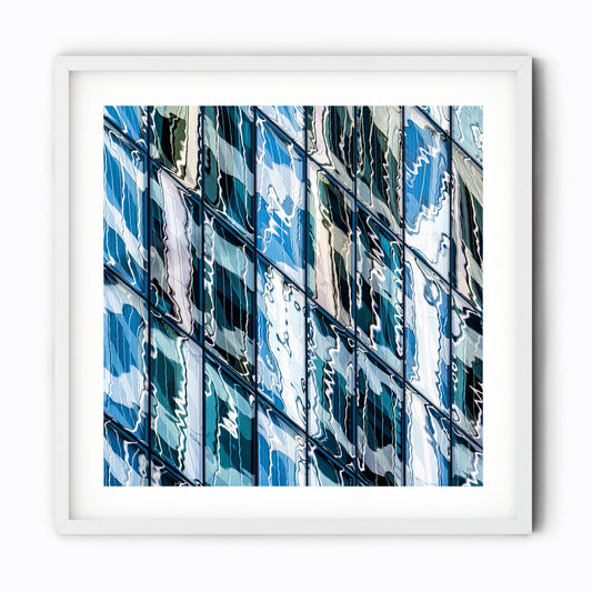 Fine art print of abstract building reflections in Midtown East New York City