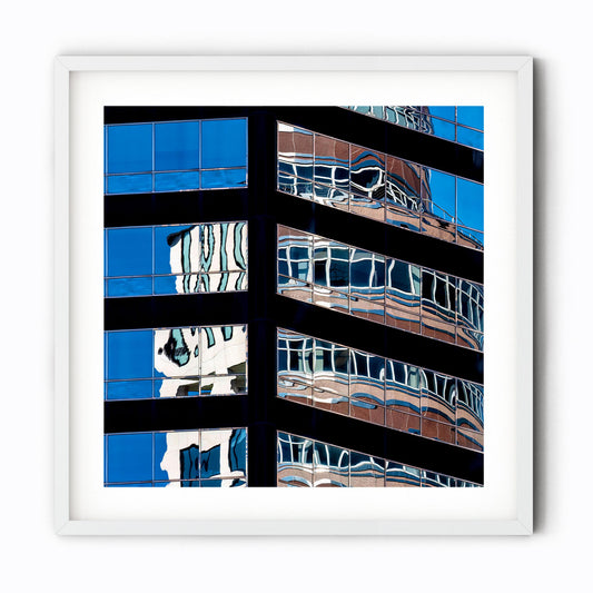 Fine art print of abstract building reflection in Midtown East New York City