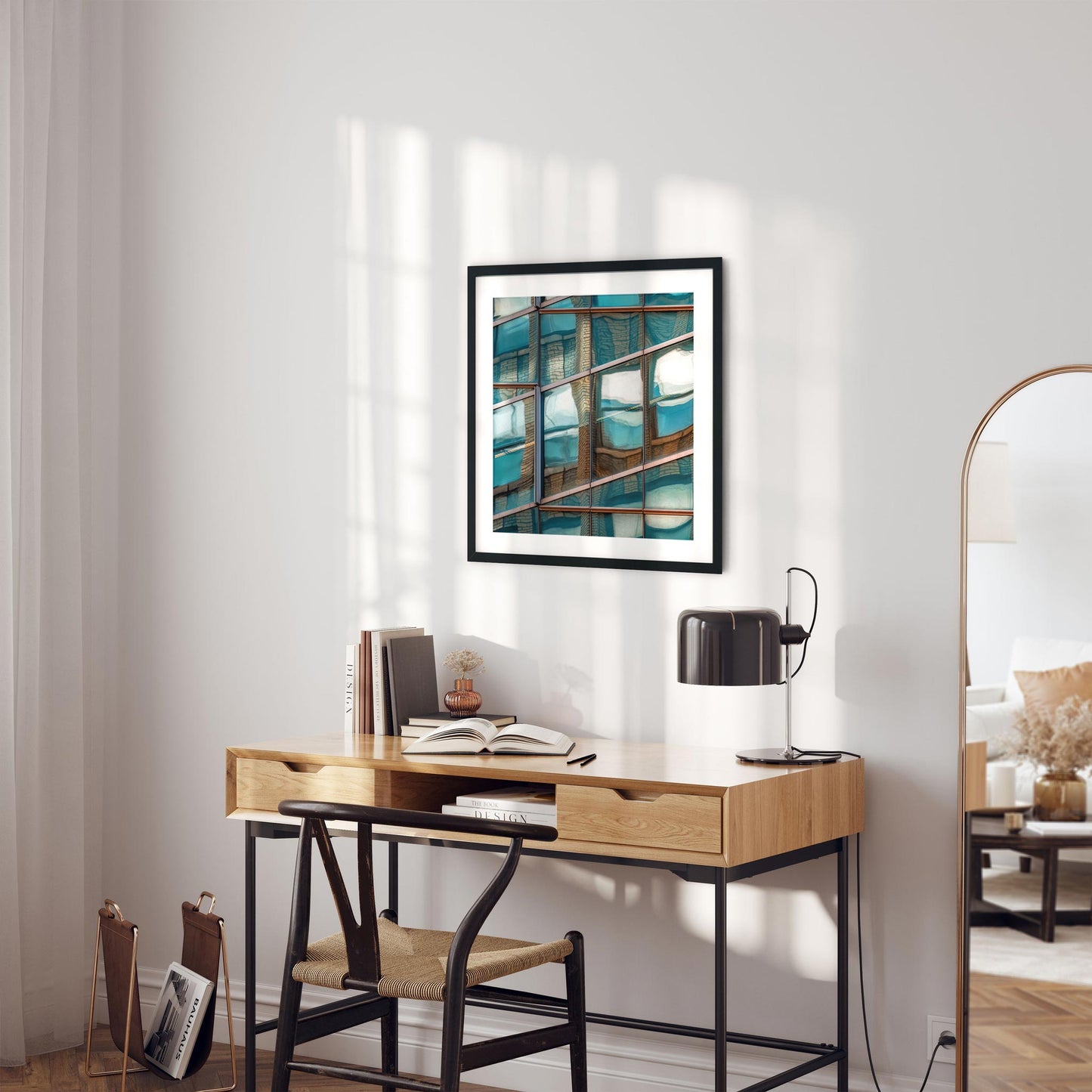 Fine art print of Abstract Building Reflection of Times Square Midtown Manhattan NYC