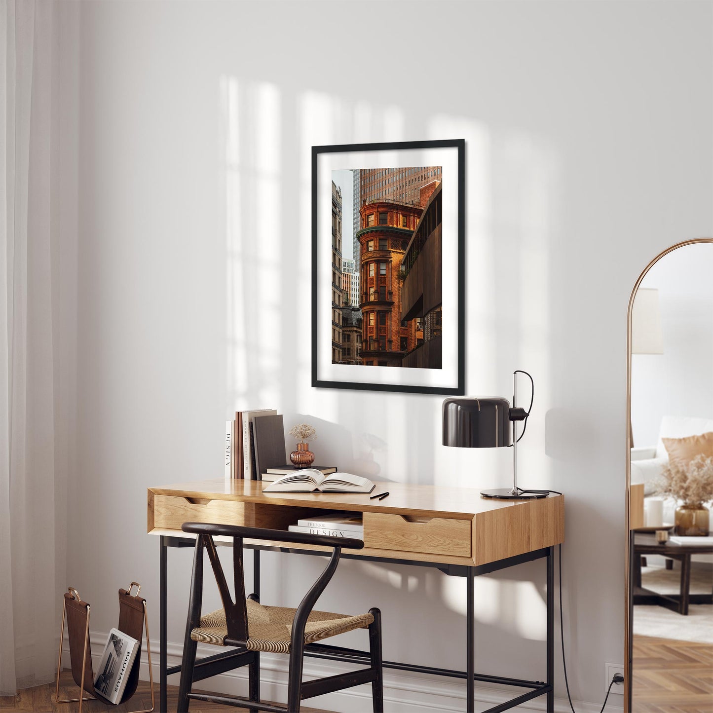 New York Cityscape Photography Color Fine Art Print of Delmonico's Lower Manhattan at sunset