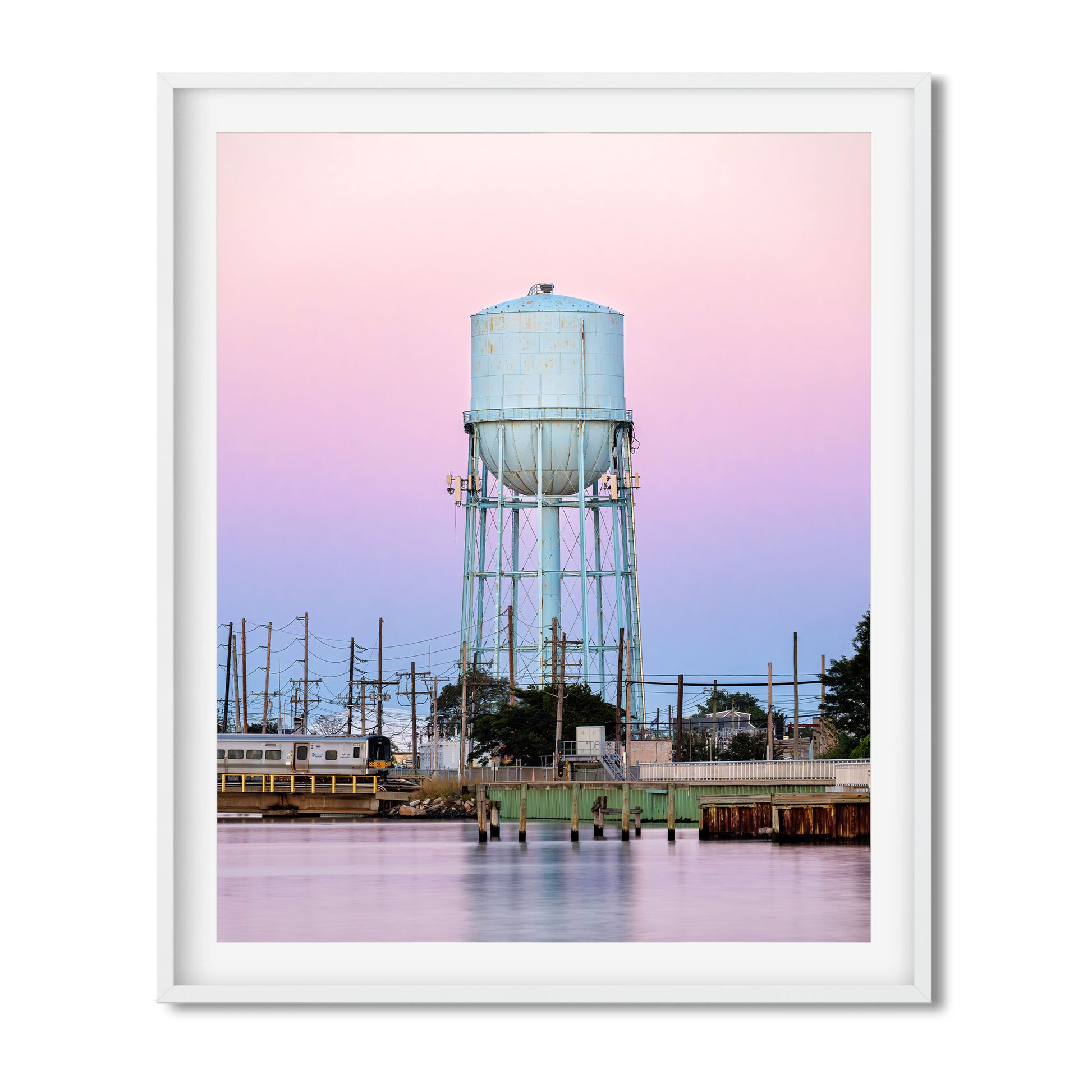 Water Tower in Long Beach at Sunset Long Island New York