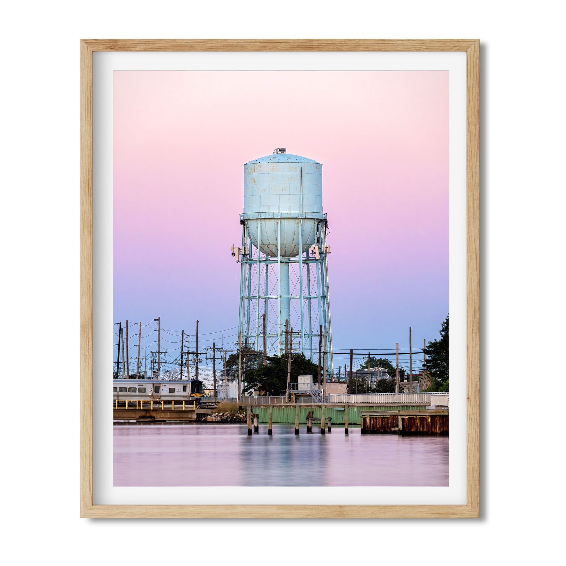 Water Tower in Long Beach at Sunset Long Island New York