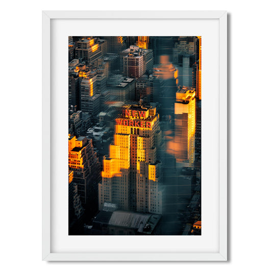 Fine art print of Iconic New Yorker Sign in Midtown Manhattan New York City at sunset