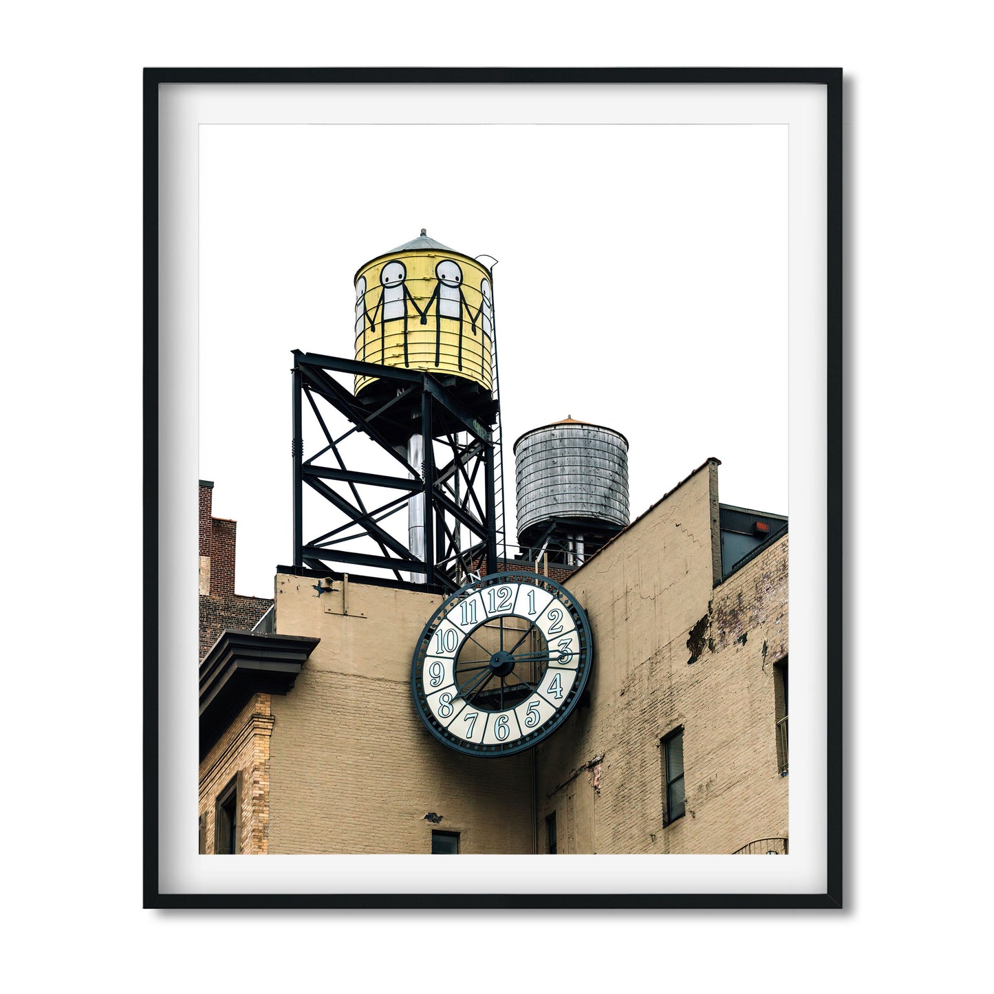 Water Tower painted by STIK in Midtown Manhattan 2023
