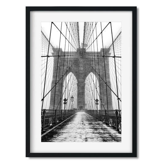 Brooklyn Bridge in blizzard New York City 2016