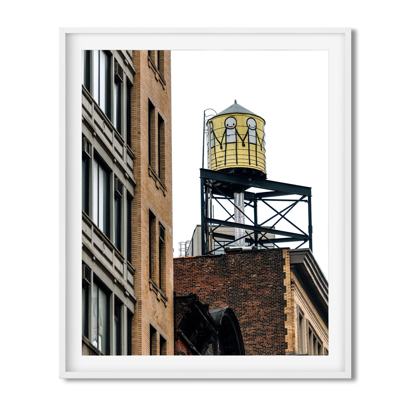 Water Tower painted by STIK in Midtown Manhattan 2023