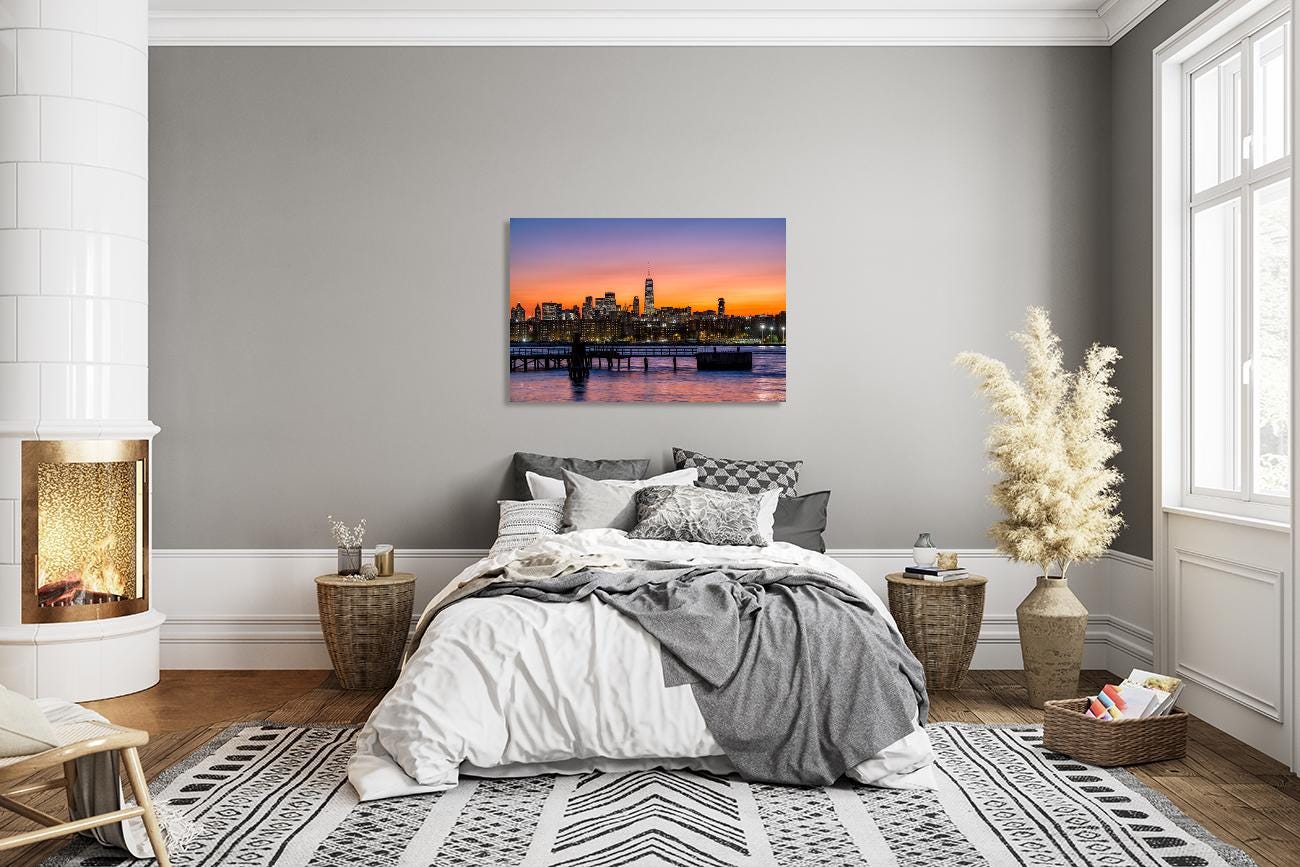 Orange Sunset Color Splash on East River and Lower East Manhattan 2024