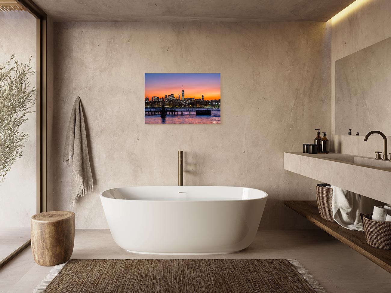 Orange Sunset Color Splash on East River and Lower East Manhattan 2024