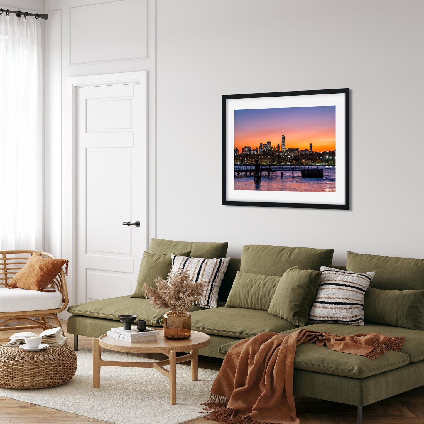 Orange Sunset Color Splash on East River and Lower East Manhattan 2024