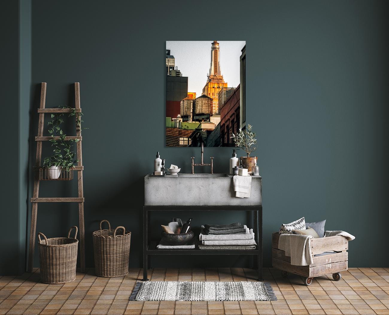 Water Tower with Empire State Building New York City 2023
