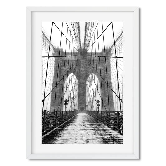 Brooklyn Bridge in blizzard New York City 2016