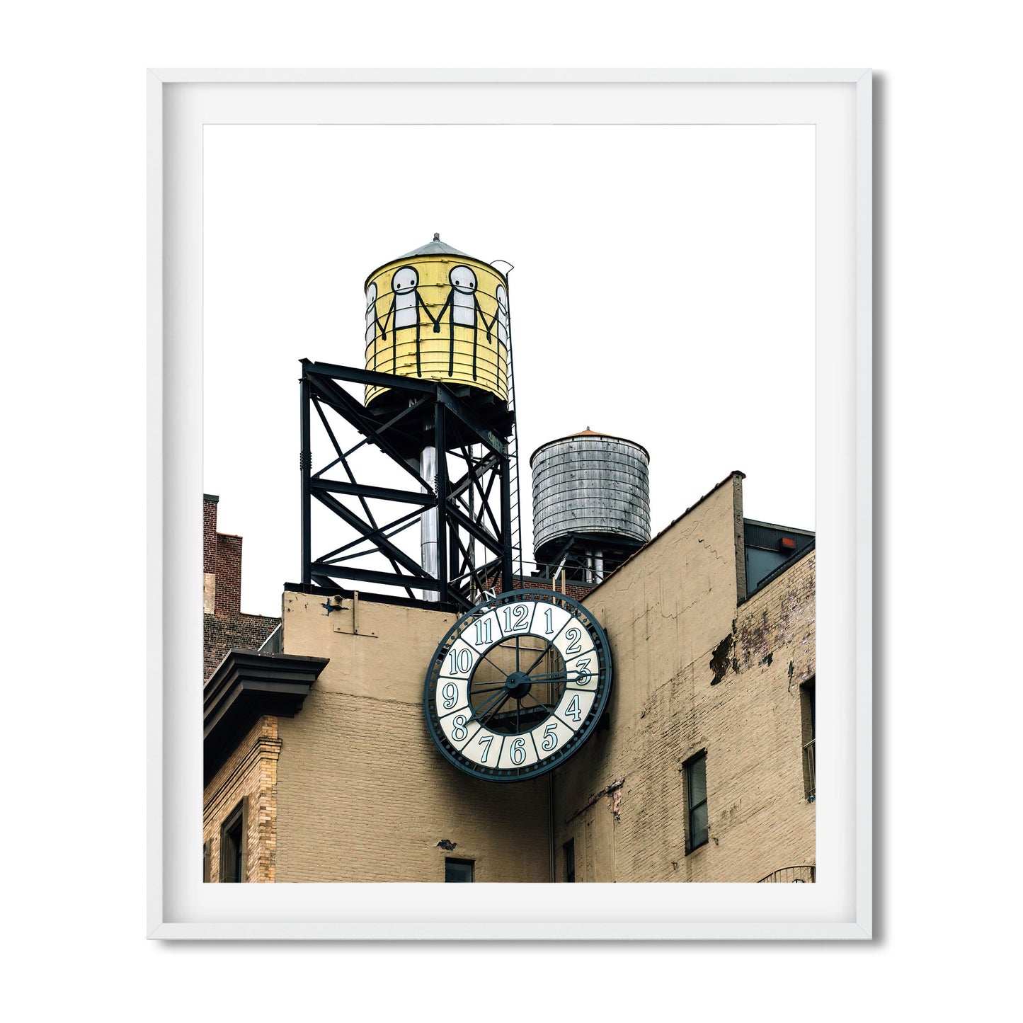 Water Tower painted by STIK in Midtown Manhattan 2023