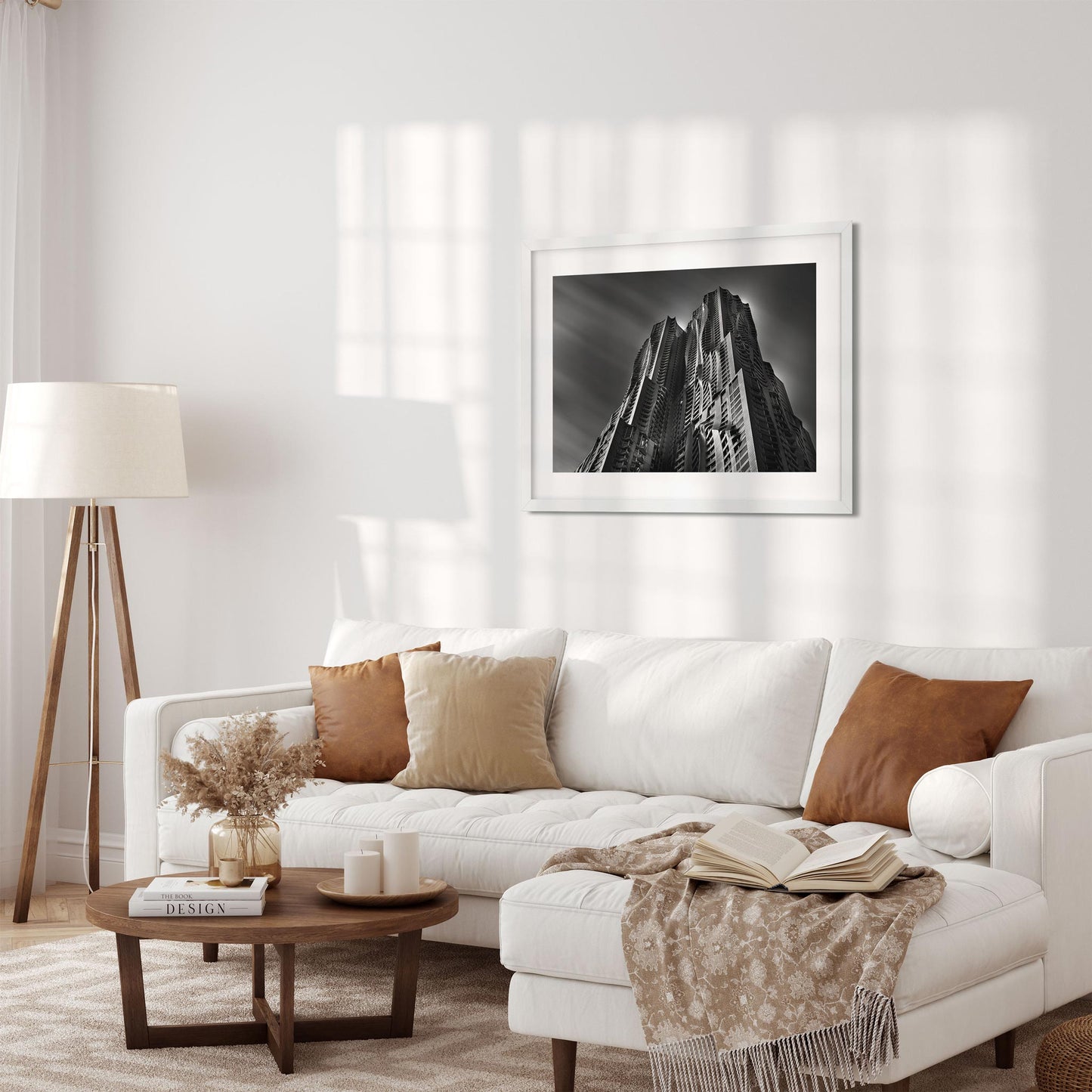 Black and white fine art print of New York by Gehry Lower Manhattan New York City