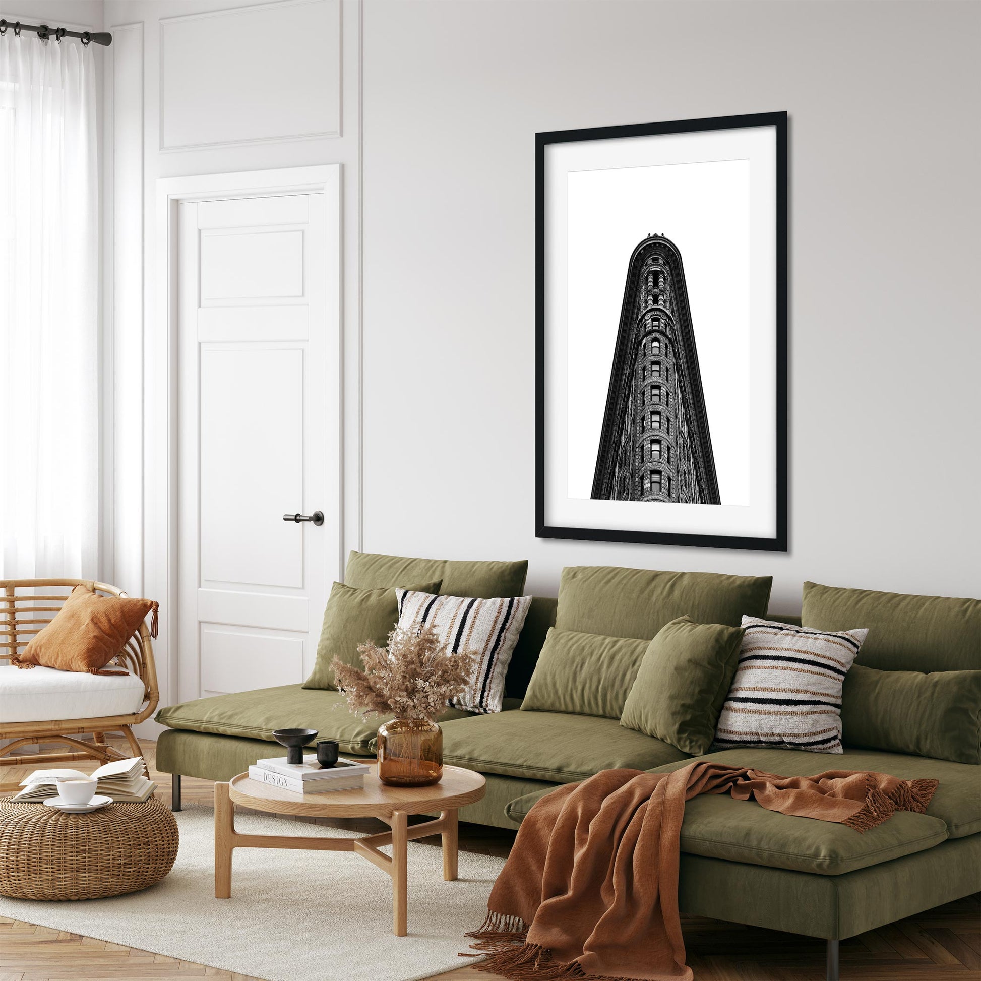 Black and white fine art print of Flatiron Building New York City