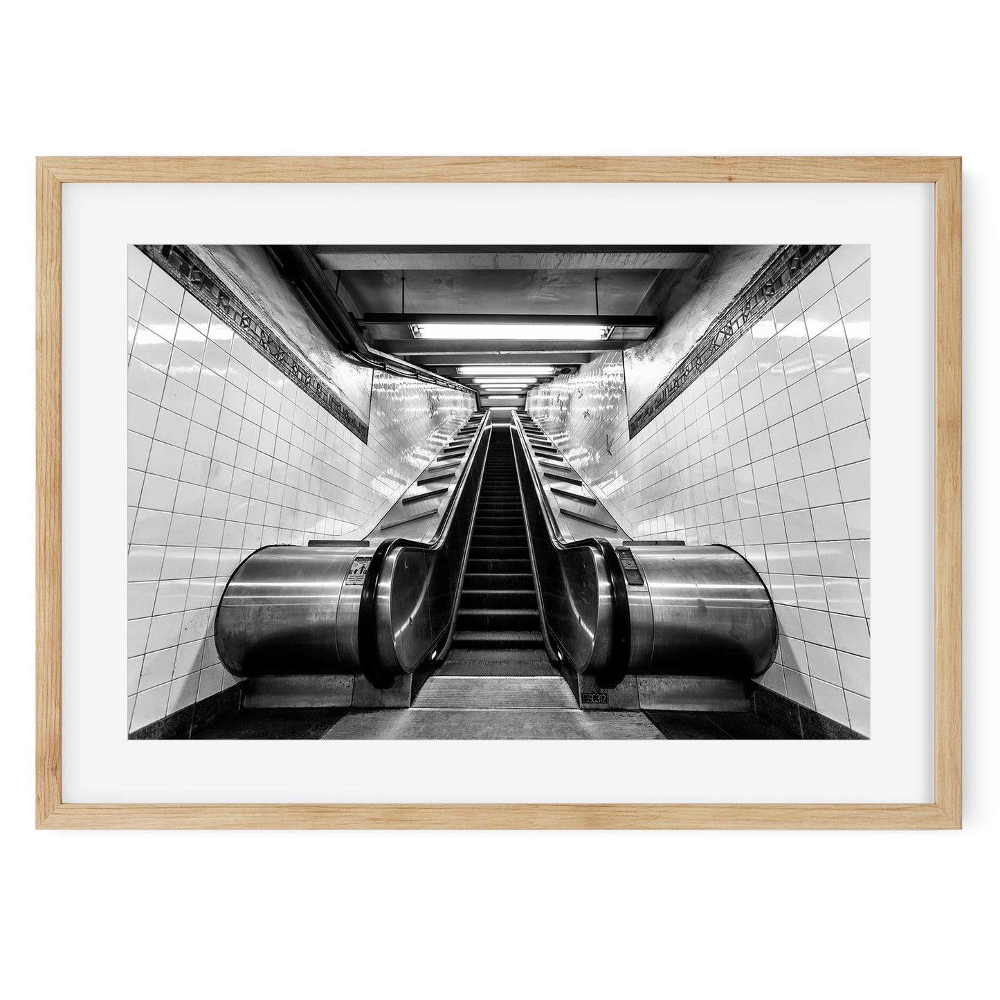 Black and white fine art print of Whitehall Street Subway Lower Manhattan New York City