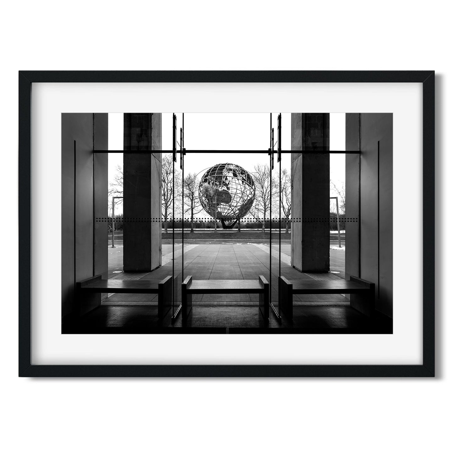 Black and white fine art print of Queens Museum New York 