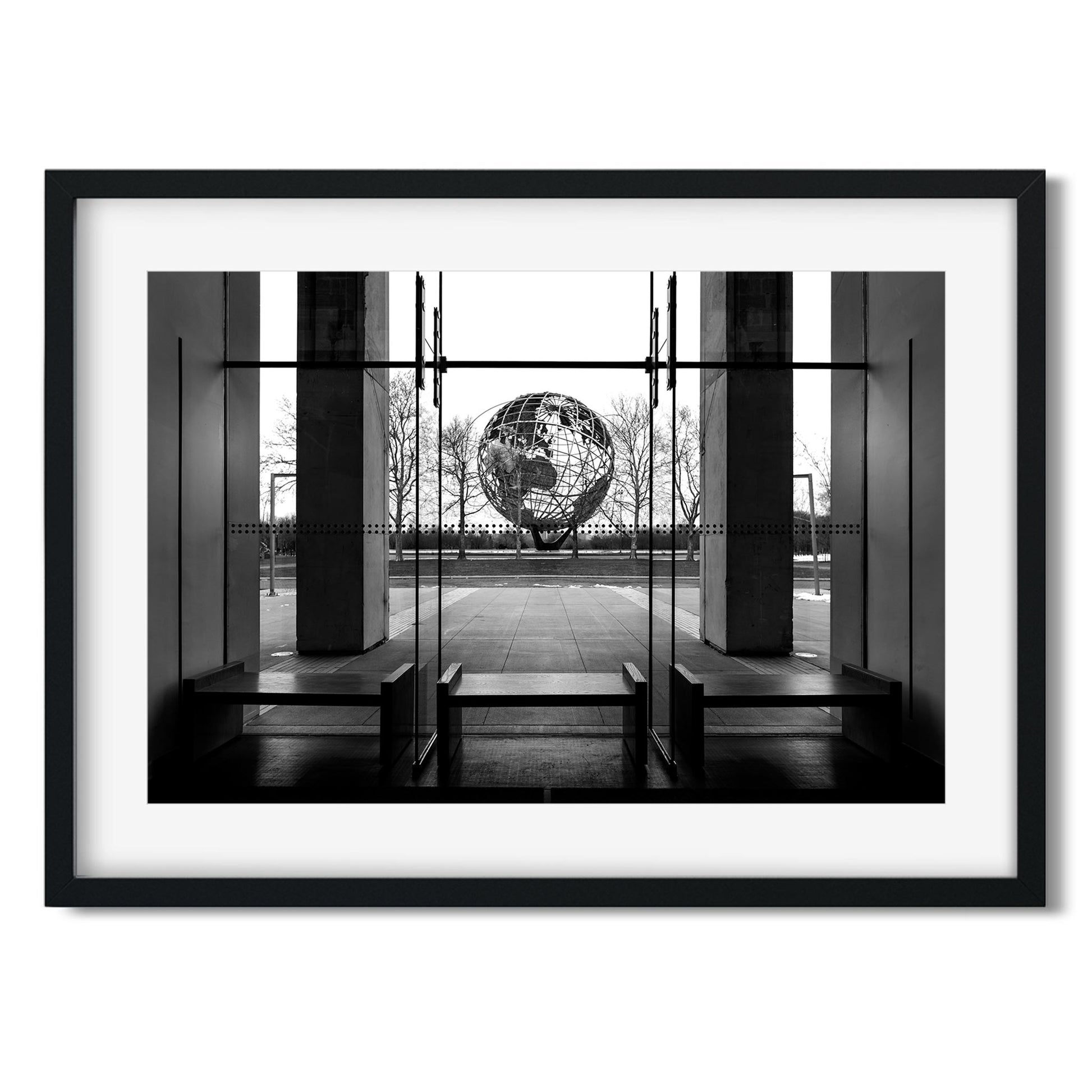 Black and white fine art print of Queens Museum New York 