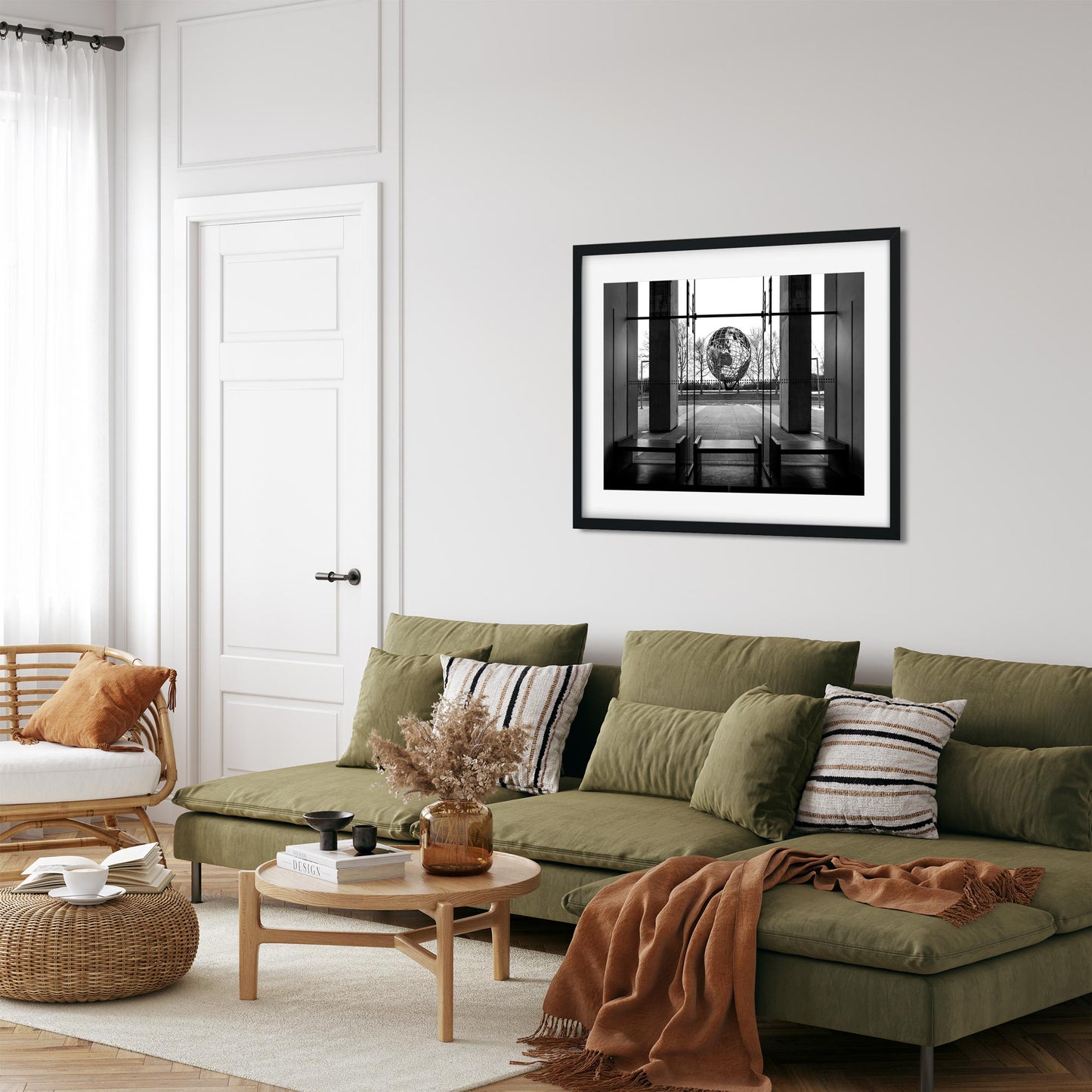 Black and white fine art print of Queens Museum New York 