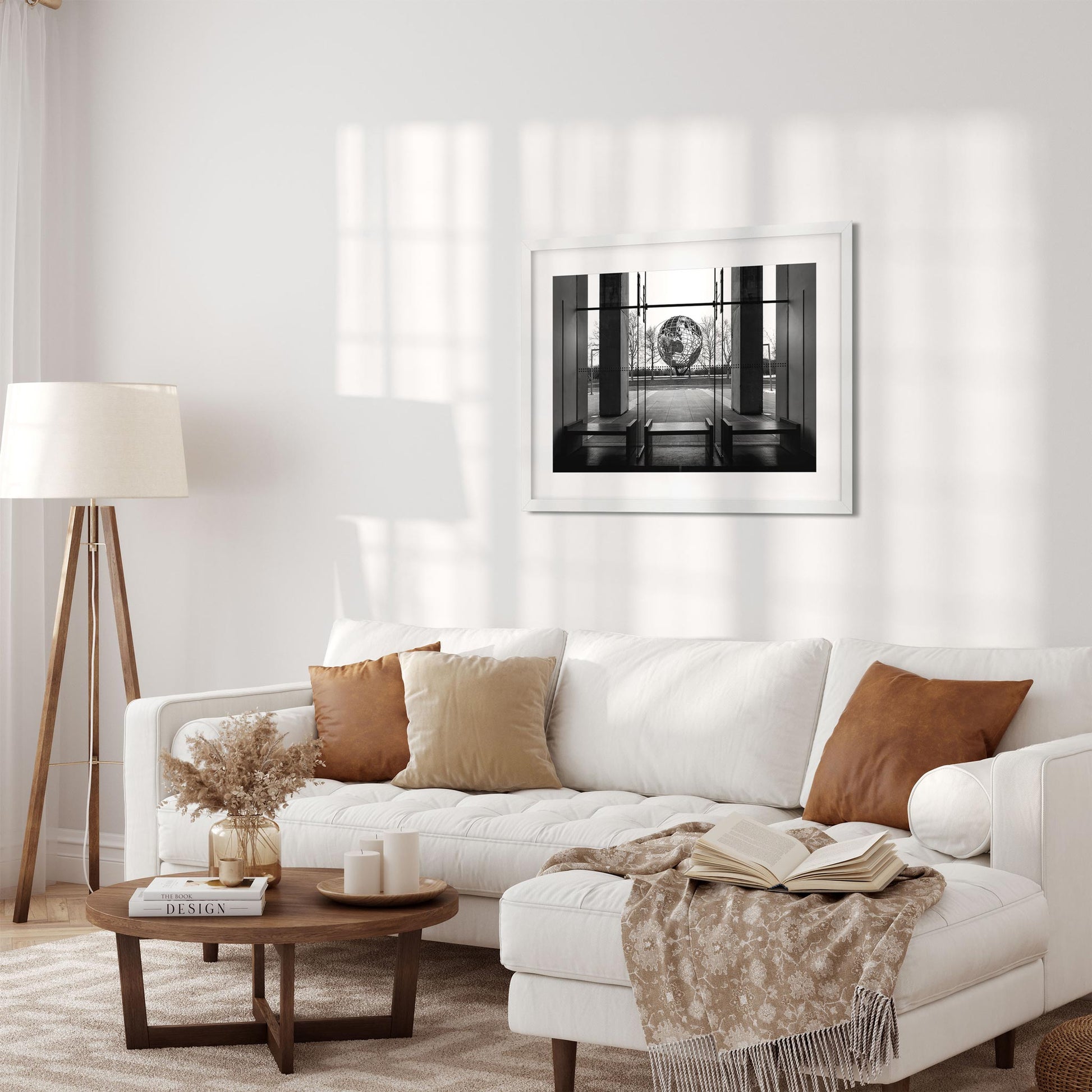 Black and white fine art print of Queens Museum New York 