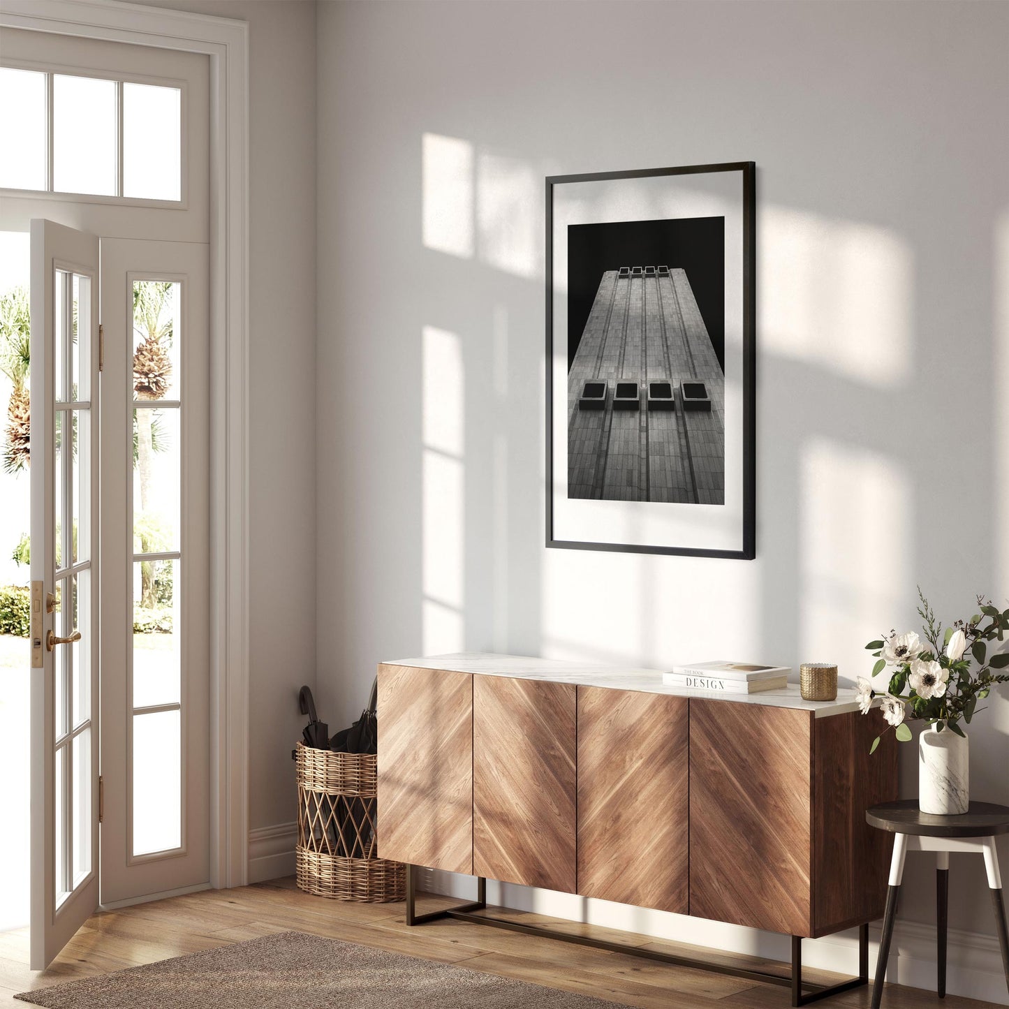 Black and white fine art print of AT&T Long Lines Building in Tribeca New York City