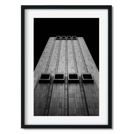 Black and white fine art print of AT&T Long Lines Building in Tribeca New York City