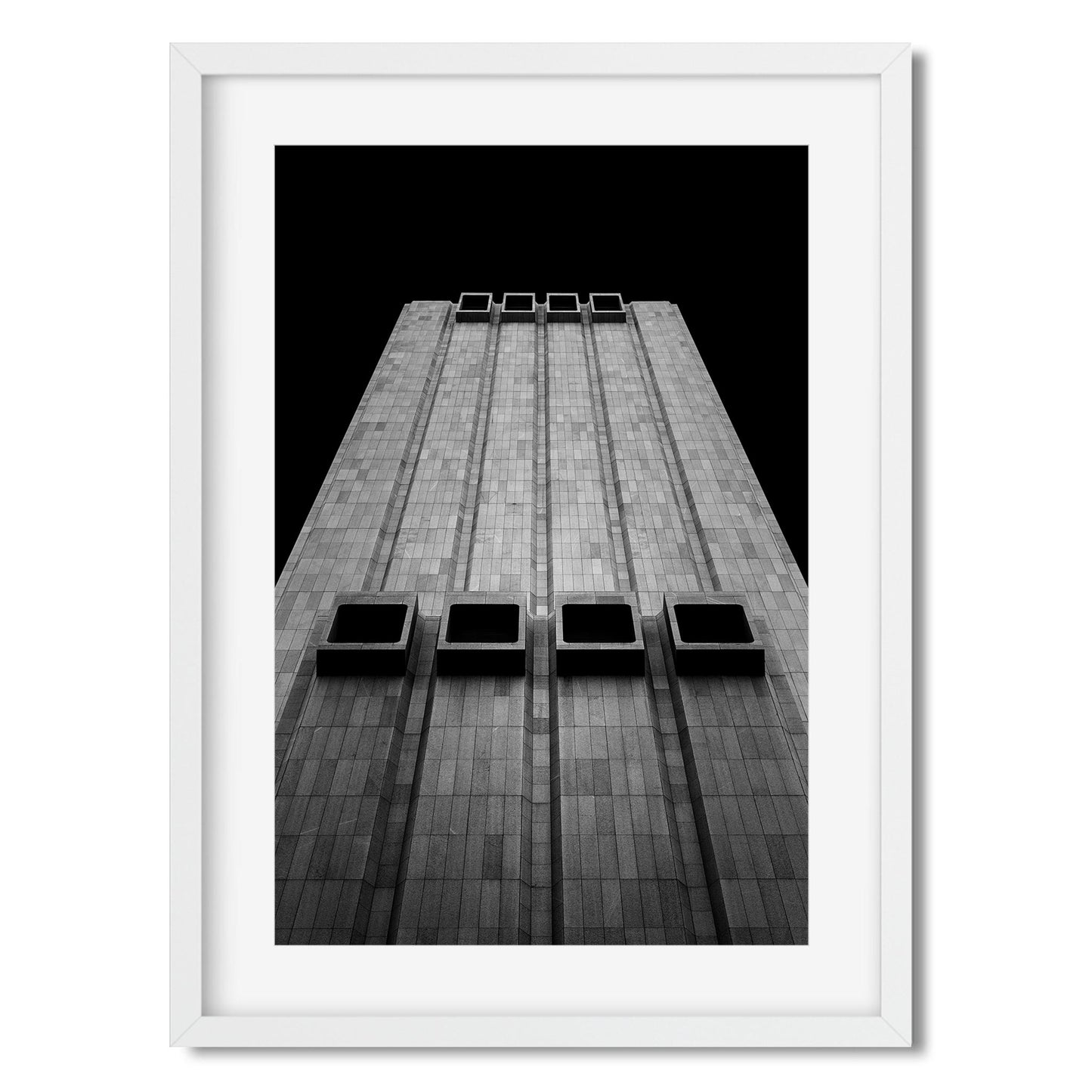 Black and white fine art print of AT&T Long Lines Building in Tribeca New York City