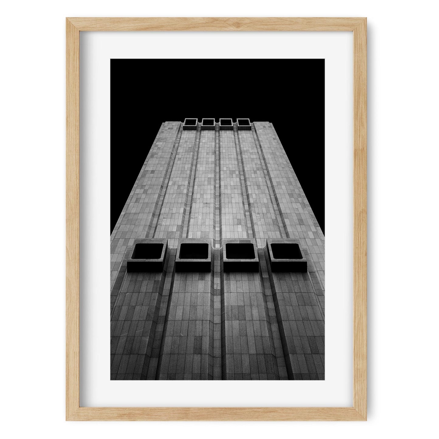Black and white fine art print of AT&T Long Lines Building in Tribeca New York City