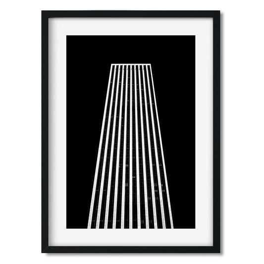 Black and white fine art print of General Motors Building New York City