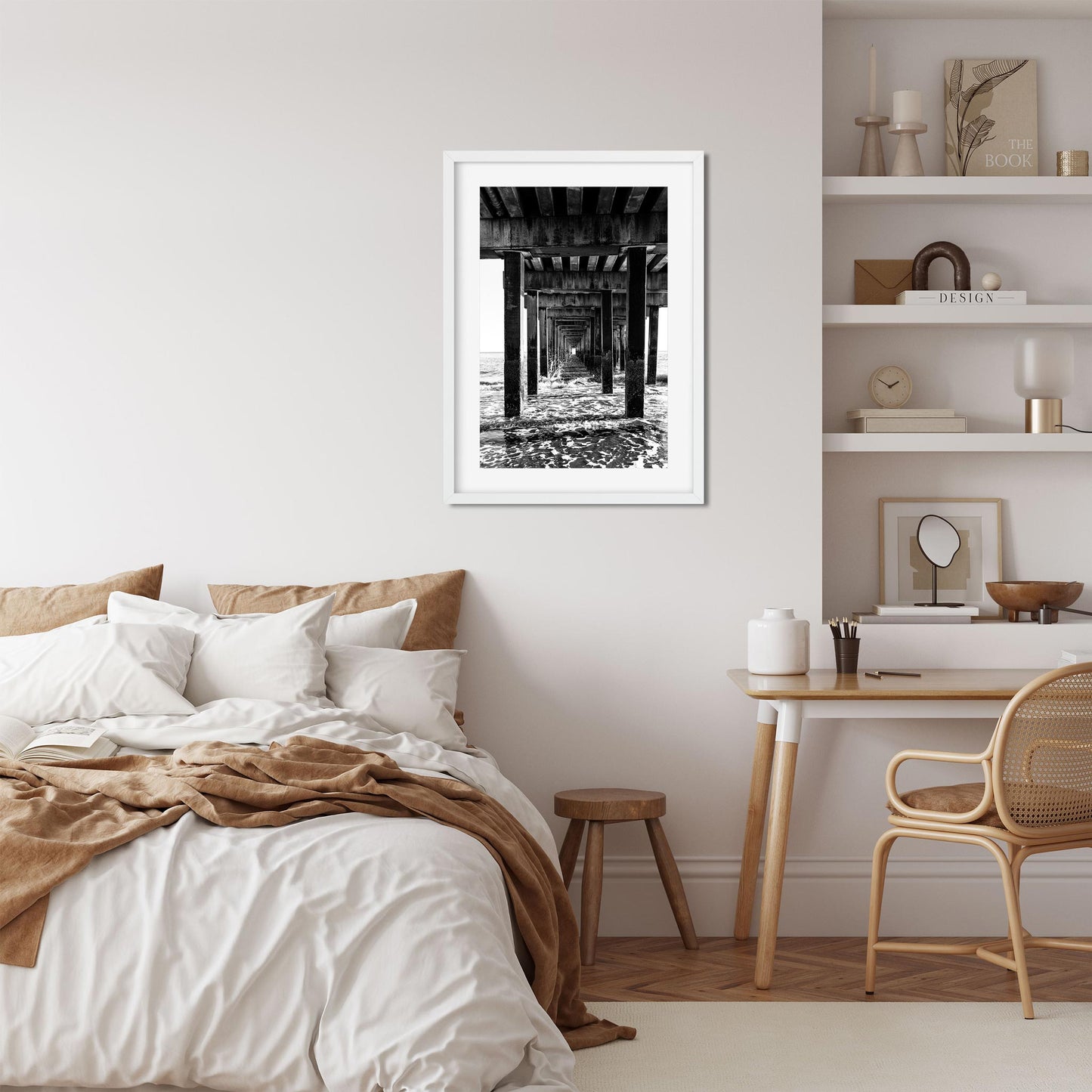 Black and white fine art print of Coney Island Pier Brooklyn New York