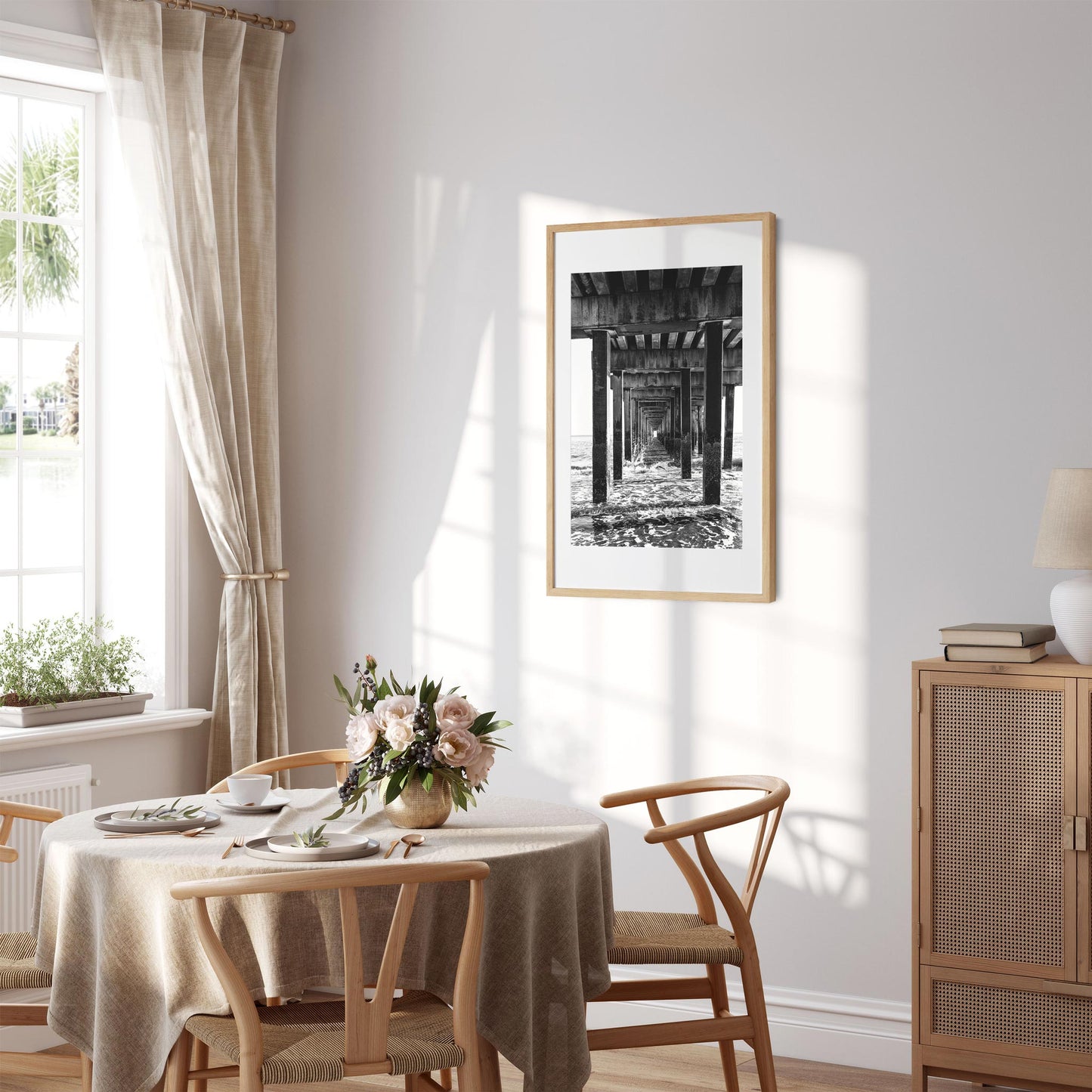 Black and white fine art print of Coney Island Pier Brooklyn New York