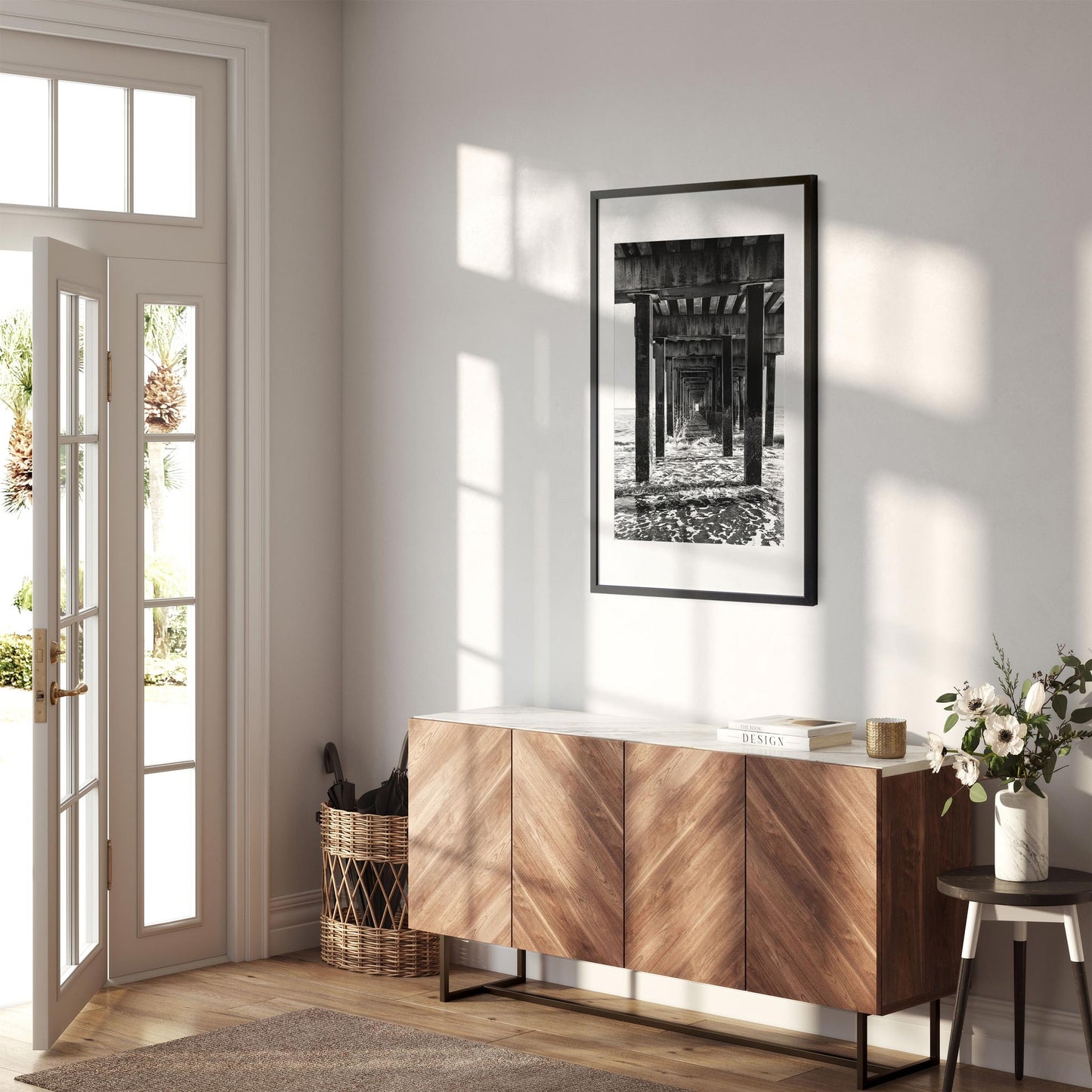 Black and white fine art print of Coney Island Pier Brooklyn New York