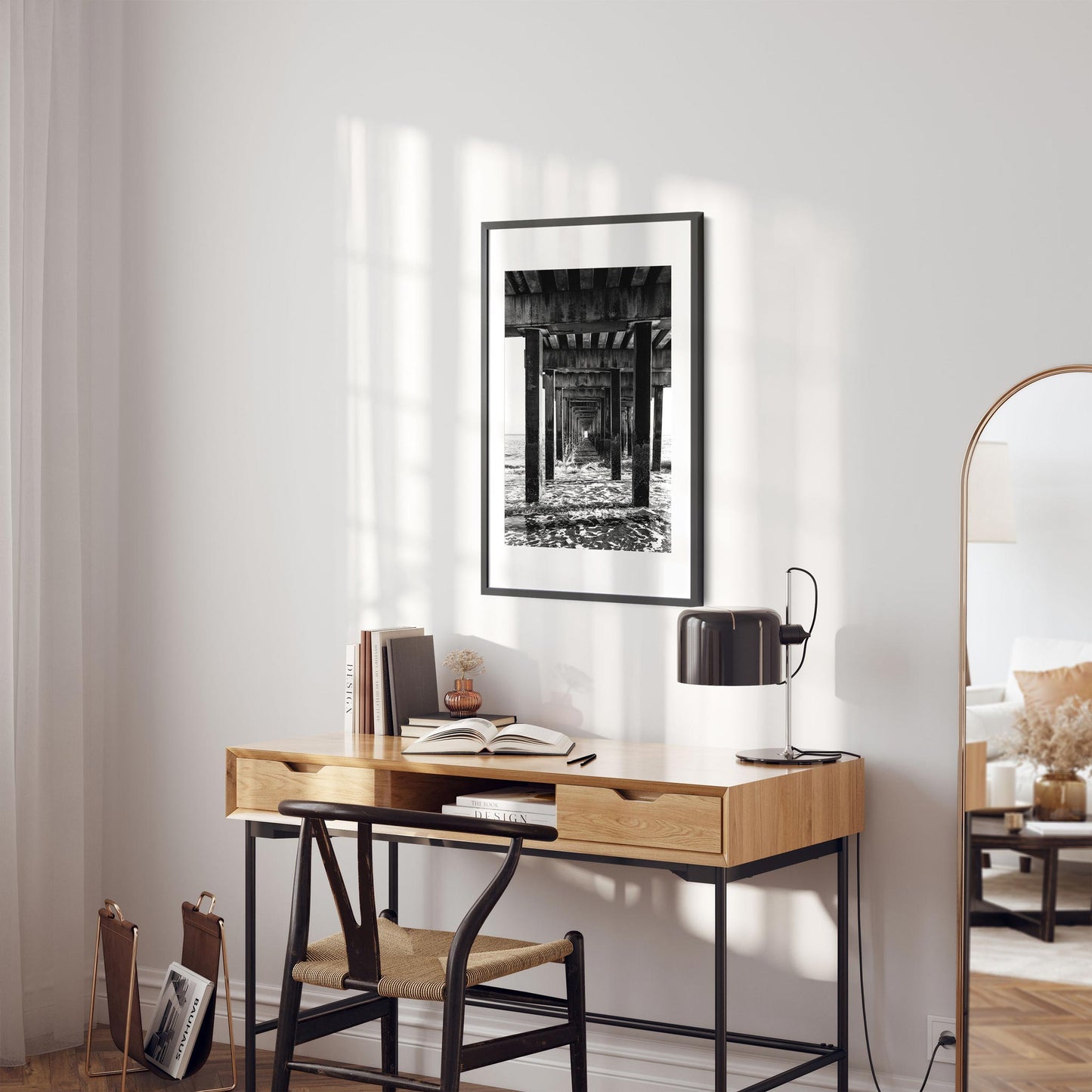 Black and white fine art print of Coney Island Pier Brooklyn New York